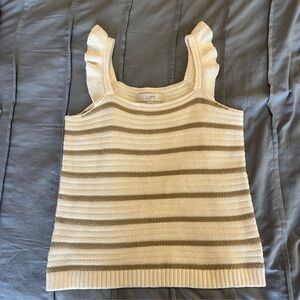 LOFT Beige and Cream Knit Top